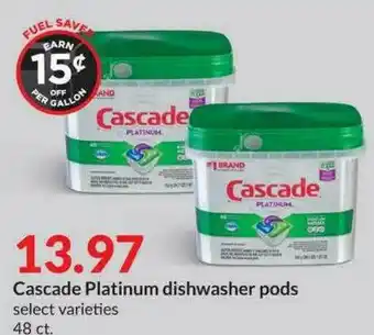 Hy-Vee Cascade Platinum Dishwasher Pods offer