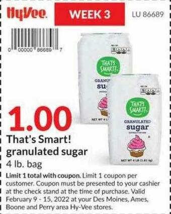 Hy-Vee That's Smart! Granulated Sugar offer