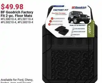 Pep Boys Bf Goodrich Factory Fit 2-pc. Floor Mats offer