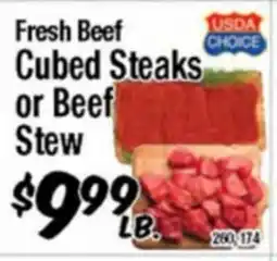 Western Beef Fresh Beef Cubed Steaks or Beef Stew offer
