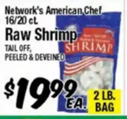 Western Beef Network's American Chef 16/20 ct. Raw Shrimp offer