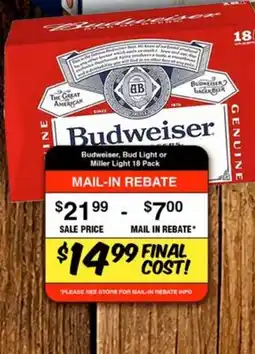 Western Beef Budweiser, Bud Light or Miller Light offer