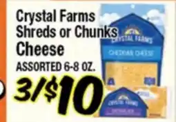 Western Beef Crystal Farms Shreds or Chunks Cheese offer