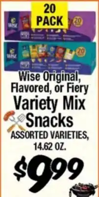 Western Beef Wise Original, Flavored, or Fiery Variety Mix Snacks offer