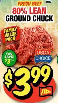 Western Beef FRESH BEEF 80% LEAN GROUND CHUCK offer