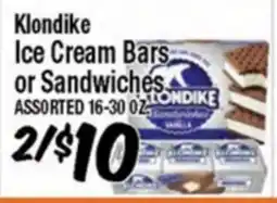 Western Beef Klondike Ice Cream Bars or Sandwiches offer