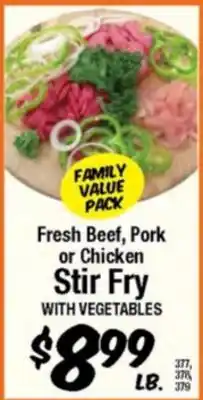 Western Beef Fresh Beef, Pork or Chicken Stir Fry WITH VEGETABLES offer