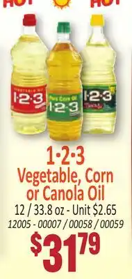 Jetro 1-2-3 Vegetable, Corn or Canola Oil offer