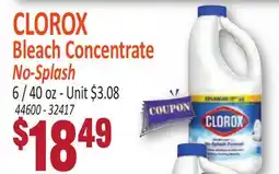 Jetro CLOROX Bleach Concentrate No-Splash offer