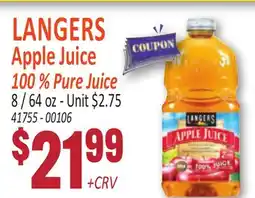 Jetro LANGERS Apple Juice offer