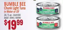 Jetro BUMBLE BEE Chunk Light Tuna in Water or Oil offer