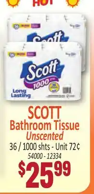 Jetro SCOTT Bathroom Tissue Unscented offer