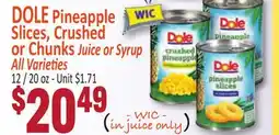 Jetro DOLE Pineapple Slices, Crushed or Chunks Juice or Syrup offer