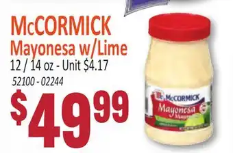Jetro McCORMICK Mayonesa w/Lime offer