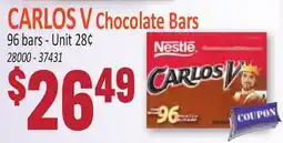 Jetro CARLOS V Chocolate Bars offer