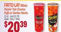 Jetro FRITO-LAY Minis Flamin' Hot Cheetos Puffs or Doritos Nacho offer