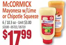 Jetro McCORMICK Mayonesa w/Lime or Chipotle Squeeze offer