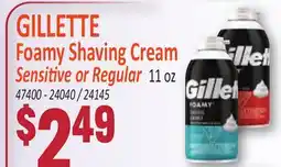 Jetro GILLETTE Foamy Shaving Cream Sensitive or Regular offer