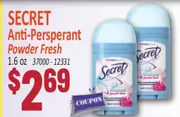 Jetro SECRET Anti-Persperant Powder Fresh offer