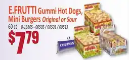 Jetro E.FRUTTI Gummi Hot Dogs, Mini Burgers Original or Sour offer