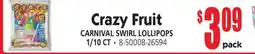 Jetro Crazy Fruit CARNIVAL SWIRL LOLLIPOPS offer