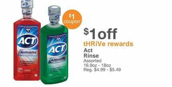 Kinney Drugs Act Rinse offer