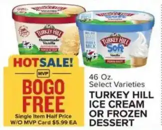 Food Lion Turkey hill ice cream or frozen dessert offer