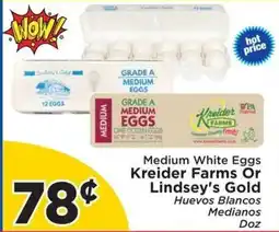 Presidente Kreider Farms Or Lindsey's Gold Medium White Eggs offer