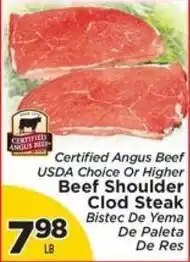 Presidente Certified Angus Beef Beef Shoulder Clod Steak offer