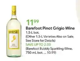 Publix Barefoot Pinot Grigio Wine offer