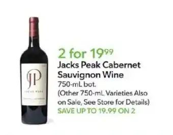 Publix Jacks Peak Cabernet Sauvignon Wine offer