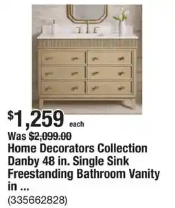 The Home Depot Home Decorators Collection Danby 48 in. Single Sink Freestanding Bathroom Vanity offer