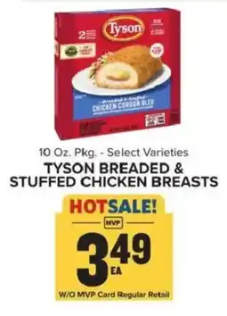 Food Lion Tyson breaded & stuffed chicken breasts offer