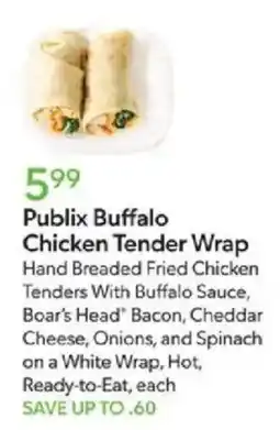Publix Publix buffalo chicken tender wrap offer