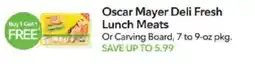 Publix Oscar Mayer Deli Fresh Lunch Meats offer