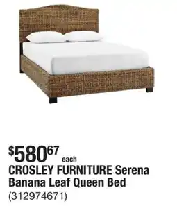 The Home Depot Crosley Furniture Serena Banana Leaf Queen Bed offer