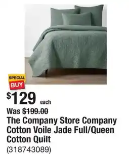 The Home Depot The Company Store Company Cotton Voile Jade Full/Queen Cotton Quilt offer