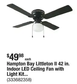 The Home Depot Hampton Bay littleton ii indoor led ceiling fan with light kit offer
