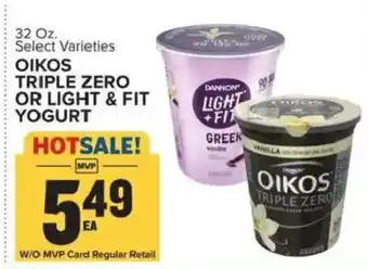 Food Lion Oikos triple zero or light & fit yogurt offer