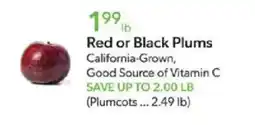 Publix Red or Black Plums offer