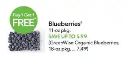 Publix GreenWise Organic Blueberries offer