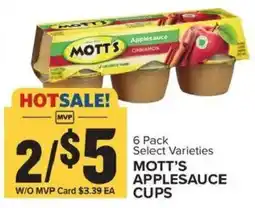 Food Lion Mott's Applesauce Cups offer