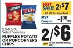 Food Lion Ruffles potato or popcorners chips offer