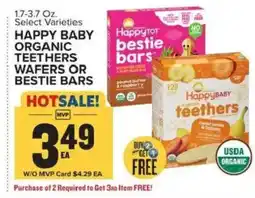 Food Lion Happy baby organic teething wafers or bestie bars offer