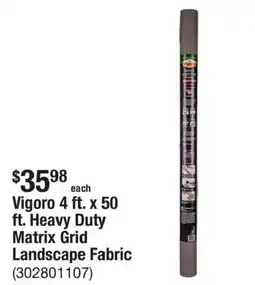 The Home Depot Vigoro heavy duty matrix grid landscape fabric offer