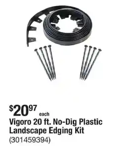 The Home Depot Vigoro 20 ft. No-Dig Plastic Landscape Edging Kit offer