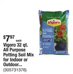 The Home Depot Vigoro all purpose potting soil mix offer