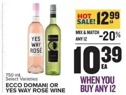 Food Lion Ecco Domani or Yes Way Rose Wine offer