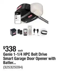 The Home Depot Genie 1-1/4 Hpc Belt Drive Smart Garage Door Opener offer