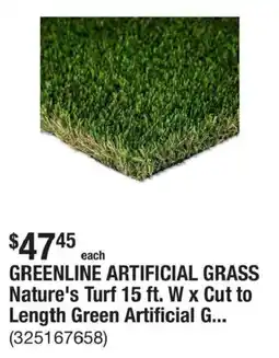 The Home Depot Greenline artificial grass offer